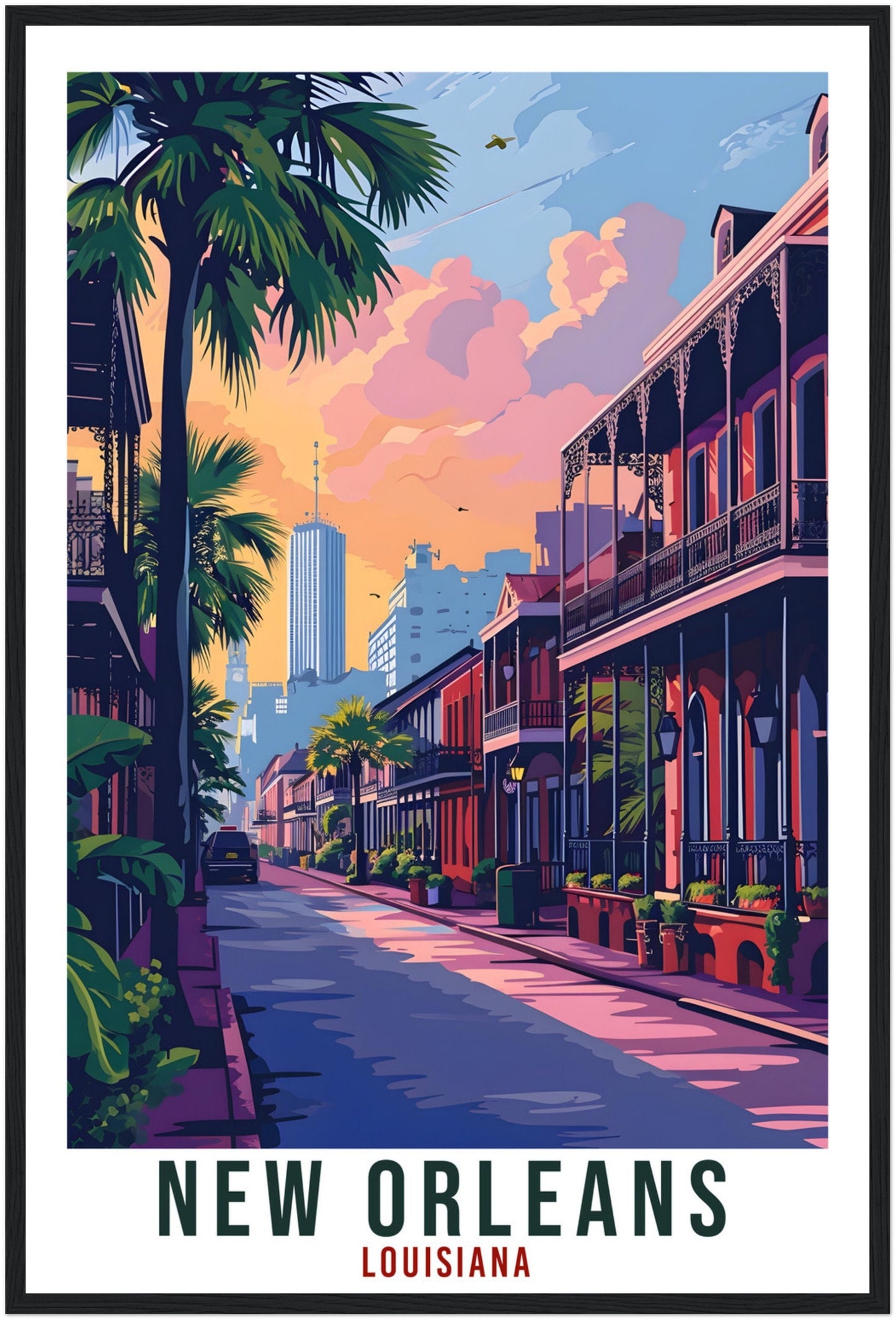 New Orleans Travel Print Louisiana Home Decoration USA City Wall Art Gift Wall Hanging Art Lover Louisiana Artwork New Orleans Travel Poster