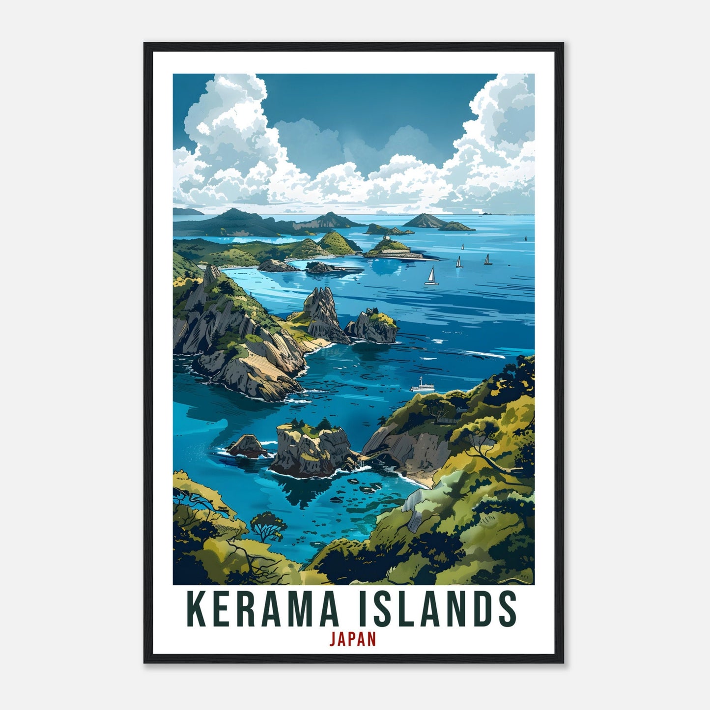 Kerama Islands Travel Print Japan Home Decoration Wall Art Gift Wall Hanging Art Lover Japanese Artwork Japan Kerama Islands Travel Poster
