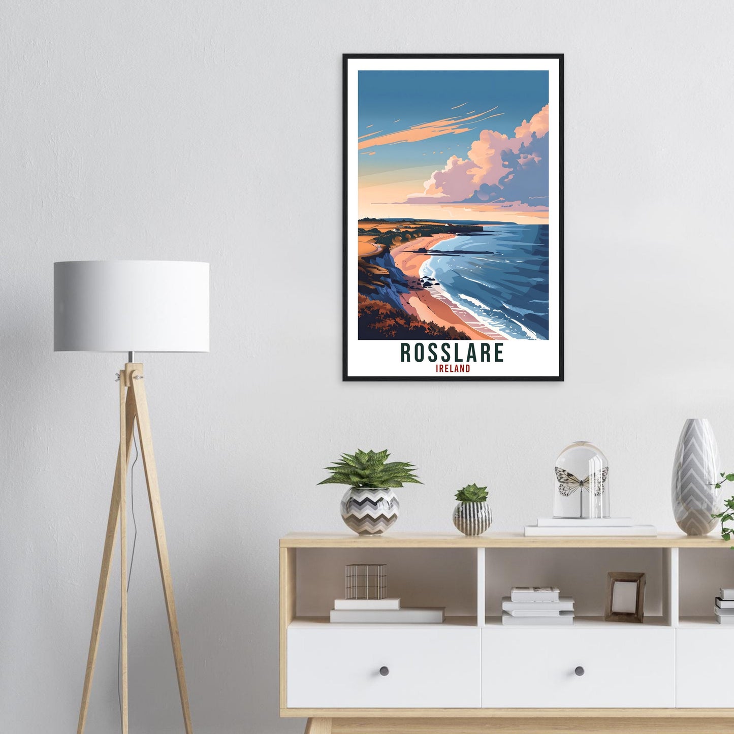 Rosslare Travel Print Ireland Wall Art Wall Hanging Home Living Décor Rosslare Gift Art Lovers Gift Irish Artwork Gift Ireland Travel Poster