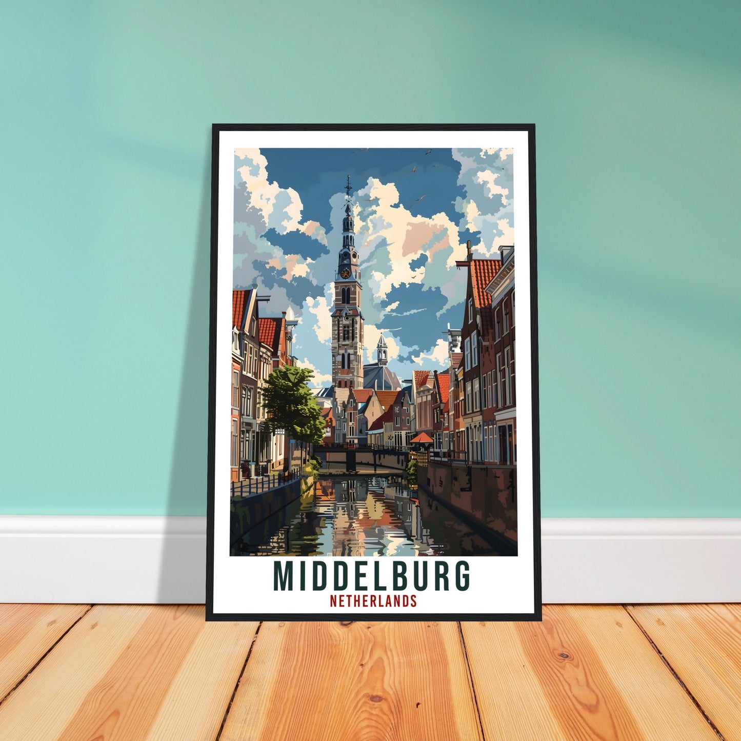 Middelburg Travel Print Holland Wall Art Wall Hanging Home Décor Middelburg Gift Art Lovers Dutch Artwork Gift The Netherlands Travel Poster