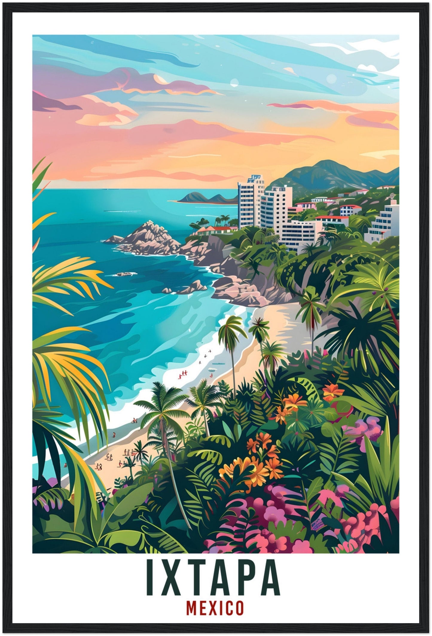 Ixtapa Mexico Travel Print Mexico Wall Art Wall Hanging Home Décor Ixtapa Gift Mexico Decor Ixtapa Artwork Gift South America Travel Poster