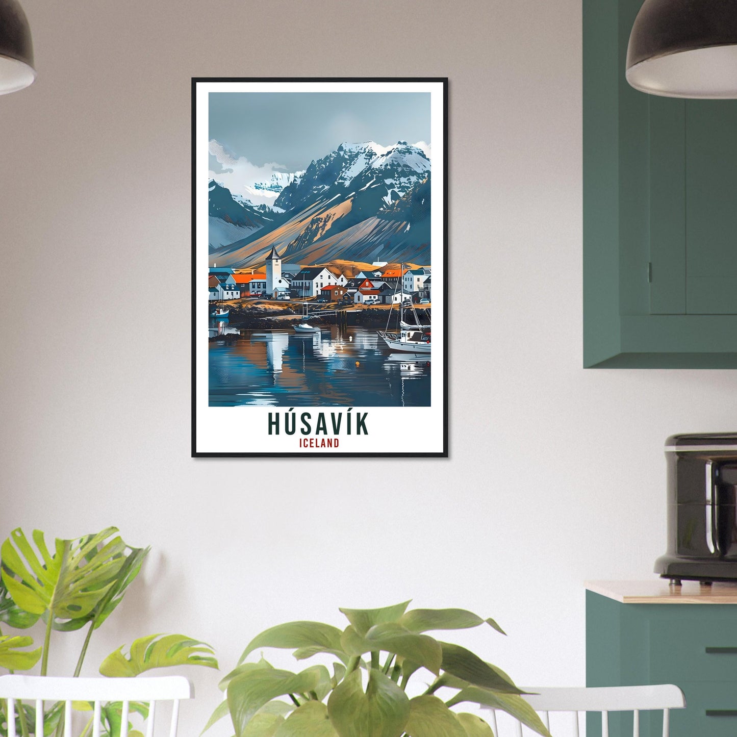 Húsavík Iceland Travel Print Wall Art Wall Hanging Home Décor Húsavík Gift Travel Art Iceland Húsavík Artwork City Landscape Travel Poster