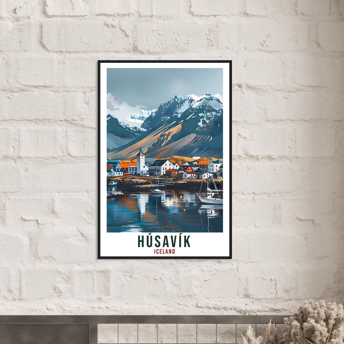 Húsavík Iceland Travel Print Wall Art Wall Hanging Home Décor Húsavík Gift Travel Art Iceland Húsavík Artwork City Landscape Travel Poster