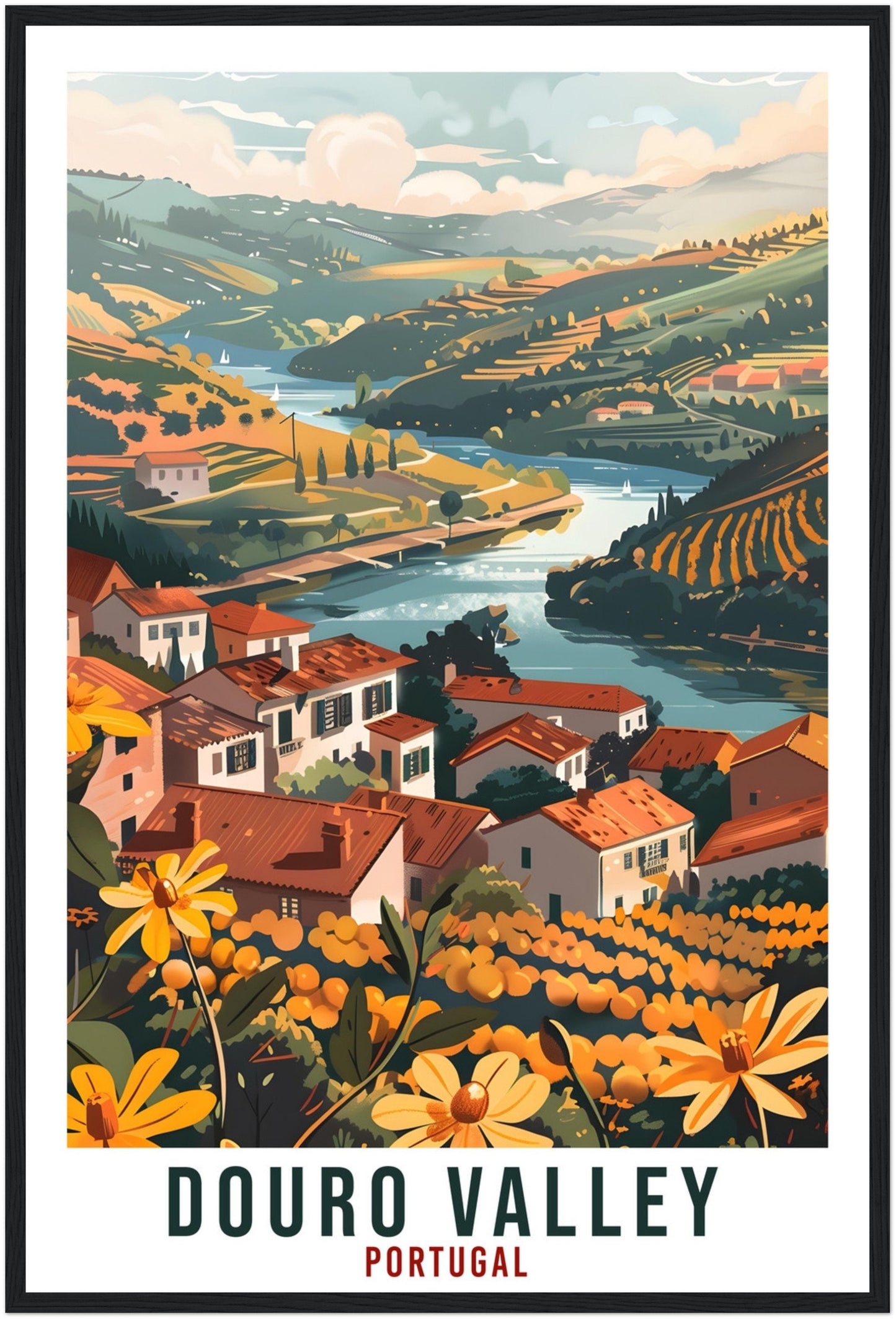 Douro Valley Travel Print Portugal Wall Art Wall Hanging Home Décor Douro Valley Gift Portugal Landmark Artwork Gift Portugal Travel Poster