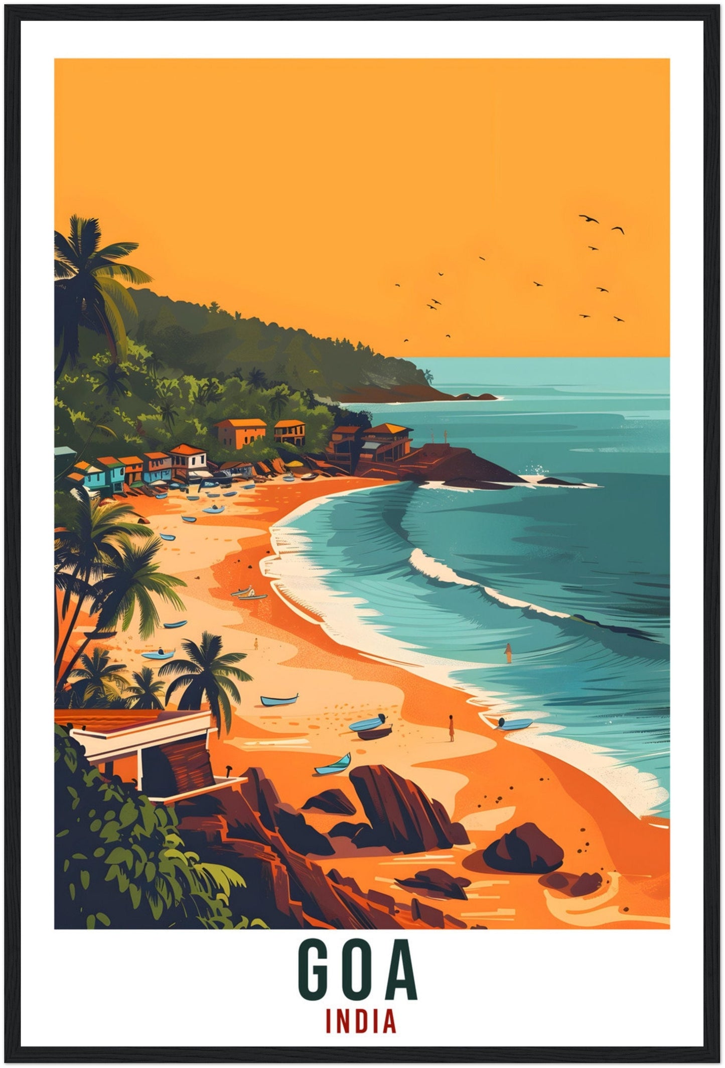 Goa Travel Print India Home Decoration Wall Art Gift Wall Hanging Art Lover Indian Artwork India Goa Travel Poster Goa Beach Coastal Print