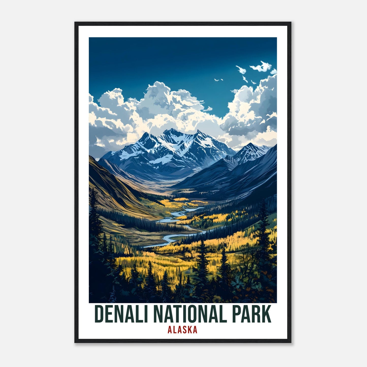 Denali National Park Alaska USA Travel Print Wall Art Wall Hanging Home Décor Denali National Park Gift Travel Art USA Artwork Travel Poster