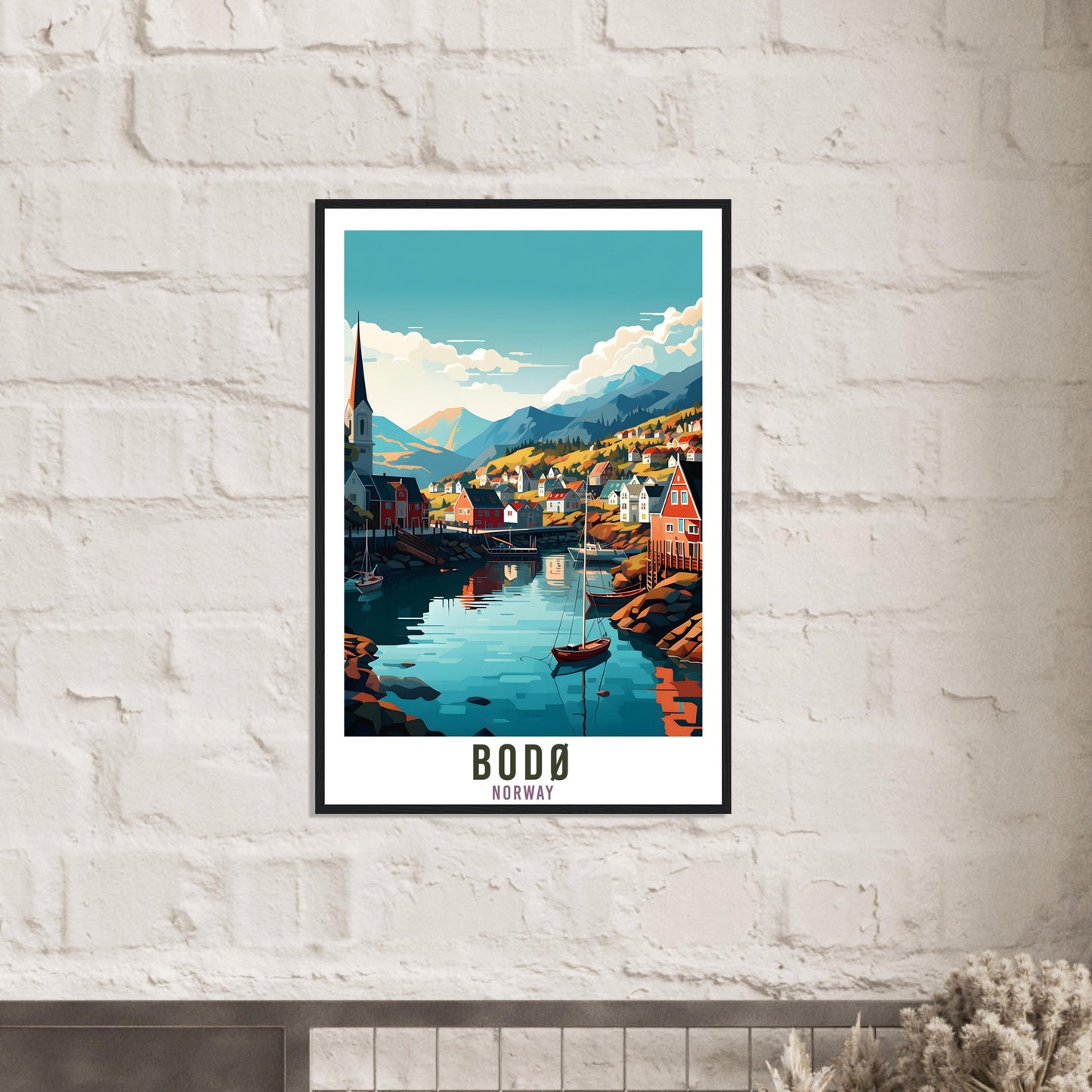 Bodø Norway Travel Print Bodø Wall Hanging Norway Arctic Bodø Travel Poster Northern Norway Wall Art Bodø Travel Poster Wall Hanging Artwork