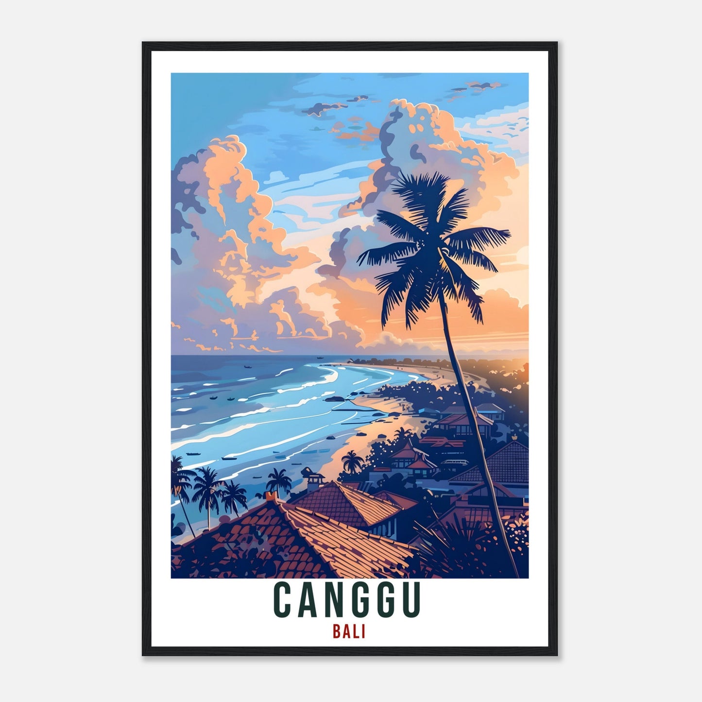 Canggu Bali Travel Print Bali Wall Art Wall Hanging Home Décor Canggu Gift Landmark Artwork Travel Art Lover Indonesia Canggu Travel Poster