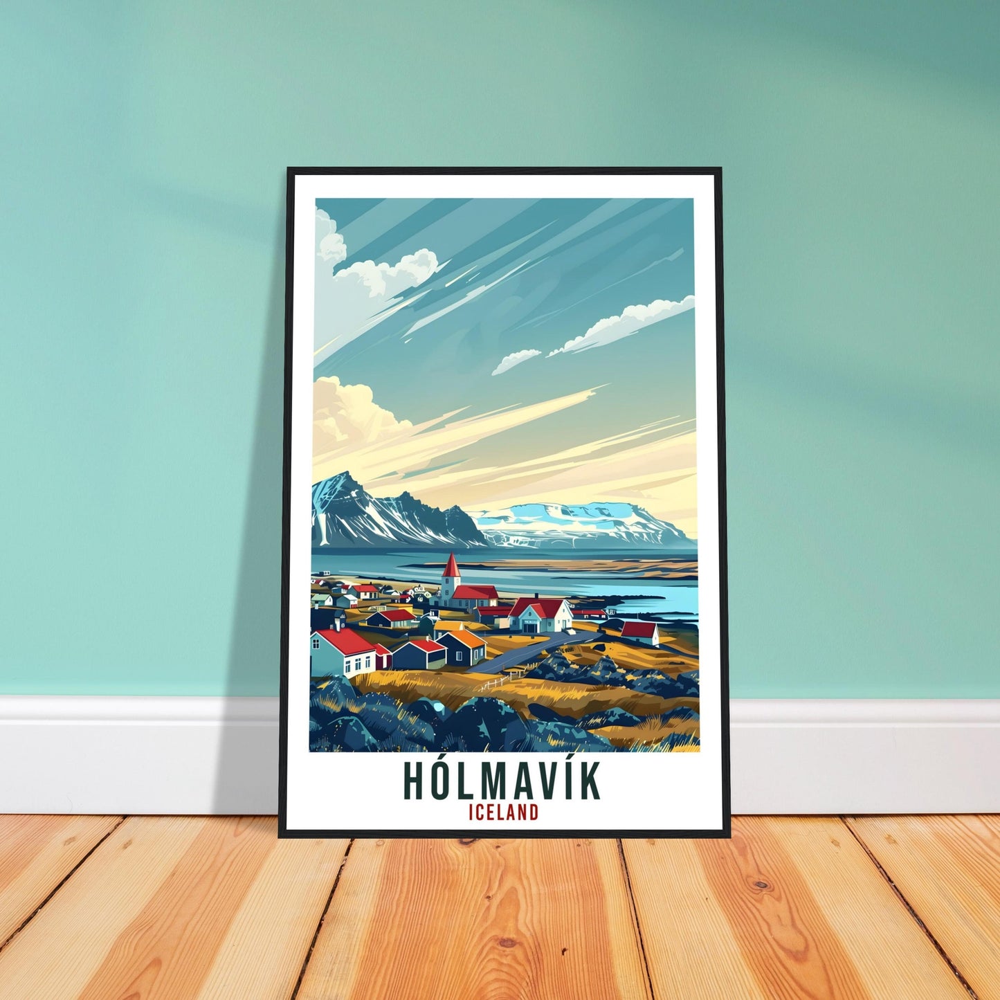 Hólmavík Iceland Travel Print Wall Art Wall Hanging Home Décor Hólmavík Travel Art Iceland Hólmavík Artwork City Landscape Travel Poster