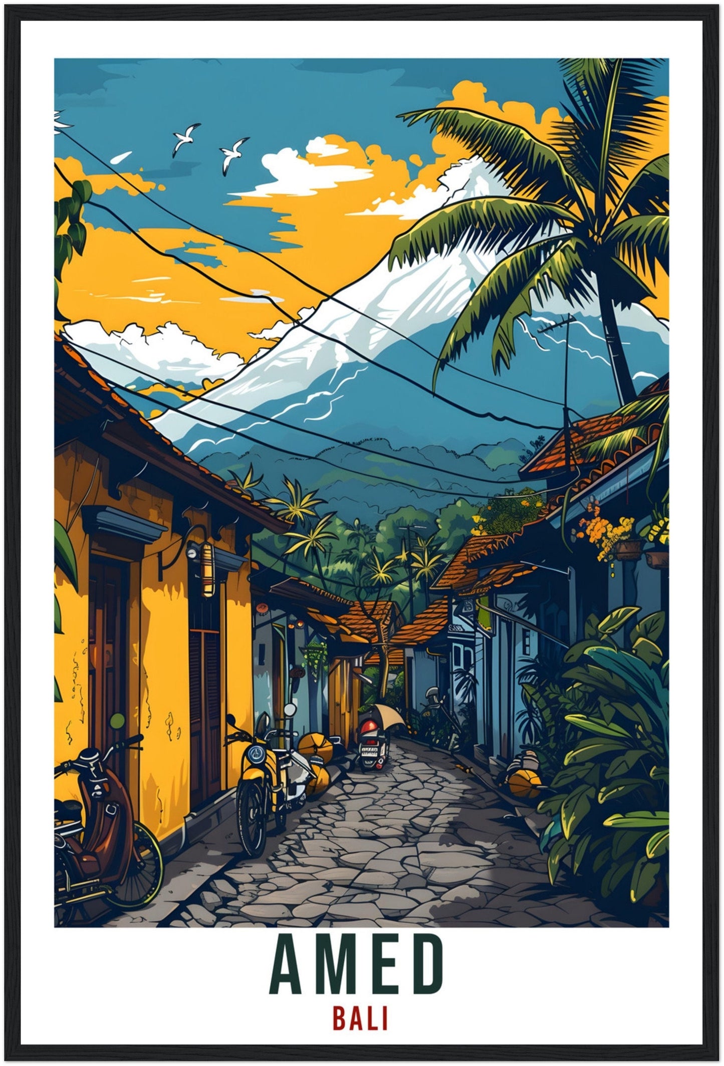 Amed Bali Travel Print Bali Wall Art Wall Hanging Home Décor Amed Gift Landmark Artwork Travel Art Lovers Indonesia Amed Travel Poster