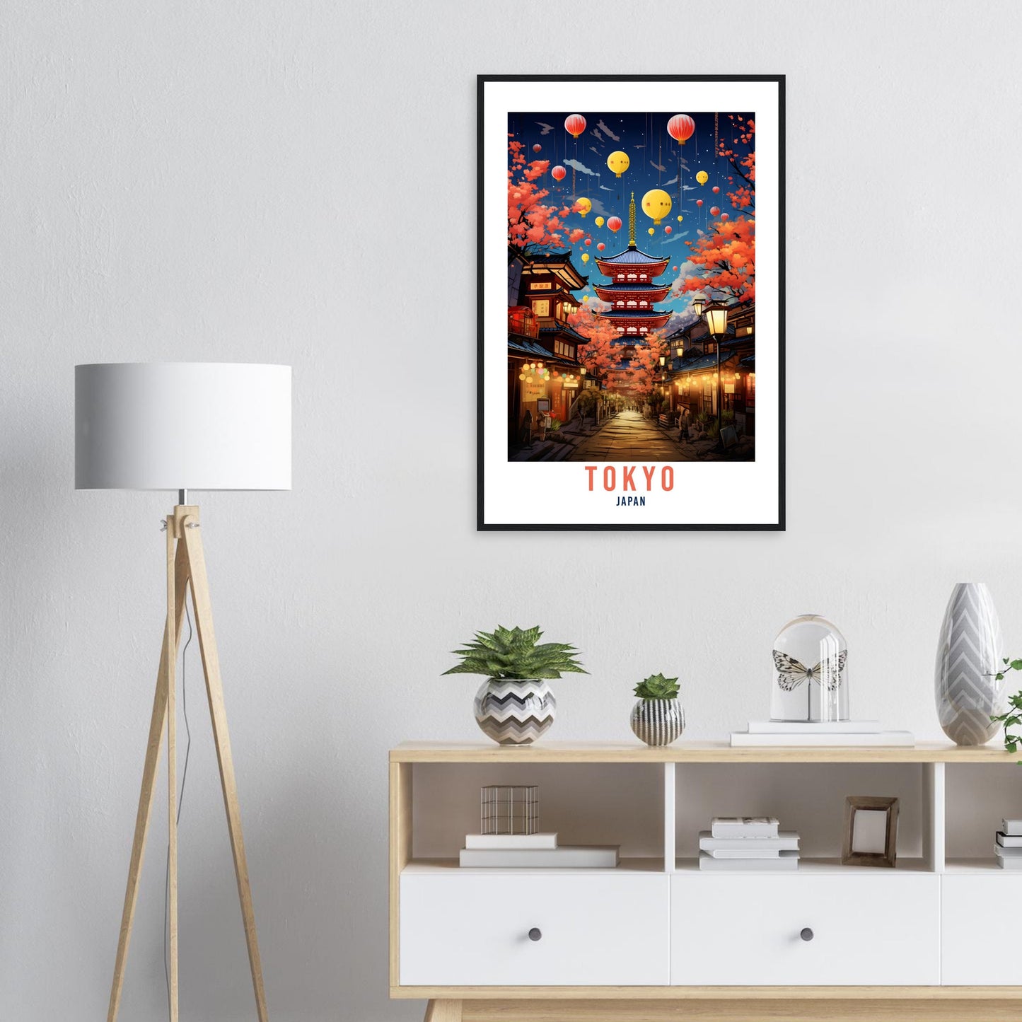 Tokyo Travel Poster Tokyo At Night Wall Hanging Japan Artwork Travel Print Wall Art Tokyo Japan Asia Home Decor Gift Travel Art Japan Temple