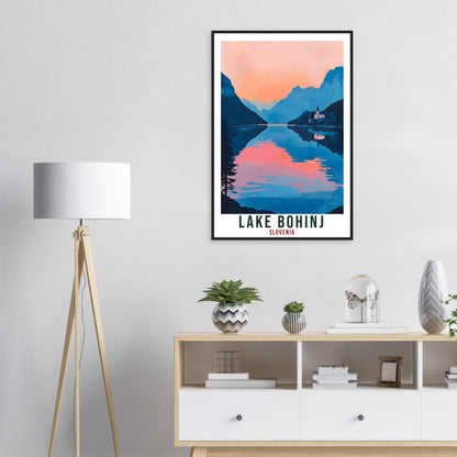 Lake Bohinj Travel Print Slovenia Decor Lake Bohinj Wall Art Gift Wall Hanging Art Lover Lake Bohinj Slovenia Artwork Travel Poster Slovenia