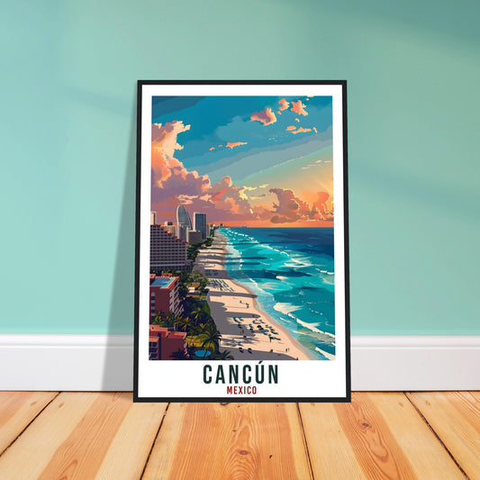 Cancún Mexico Travel Print Mexico Wall Art Wall Hanging Home Décor Cancún Gift Mexico Landmark Artwork Gift South America Travel Poster