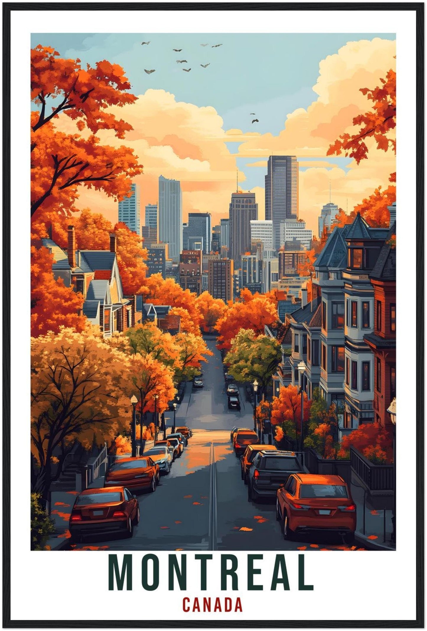 Montreal Travel Print Canada Home Decor Montreal Wall Art Gift Wall Hanging Art Lover Montreal Canadian Artwork Travel Poster Quebec Artwork