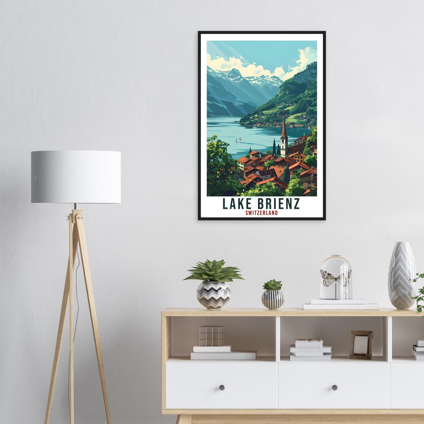 Lake Brienz Travel Print Swiss Wall Art Wall Hanging Home Décor Lake Brienz Gift Art Lover Gift Switzerland Artwork Gift Swiss Travel Poster