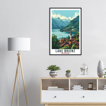 Lake Brienz Travel Print Swiss Wall Art Wall Hanging Home Décor Lake Brienz Gift Art Lover Gift Switzerland Artwork Gift Swiss Travel Poster