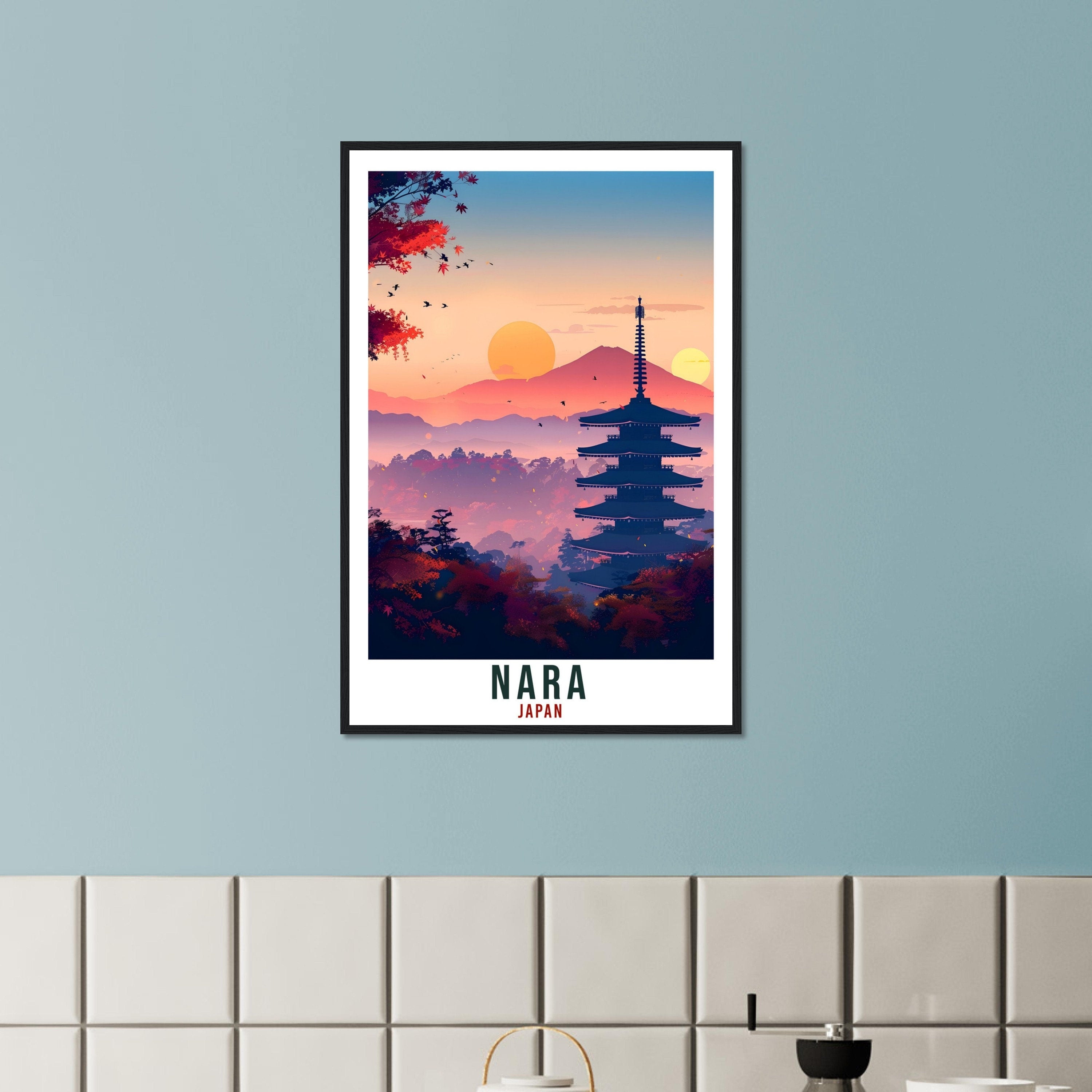Nara Travel Print Japan Nara Home Decoration Wall Art Gift Wall Hanging Art Lover Japanese Artwork Japan Nara Travel Poster Cityscape Print
