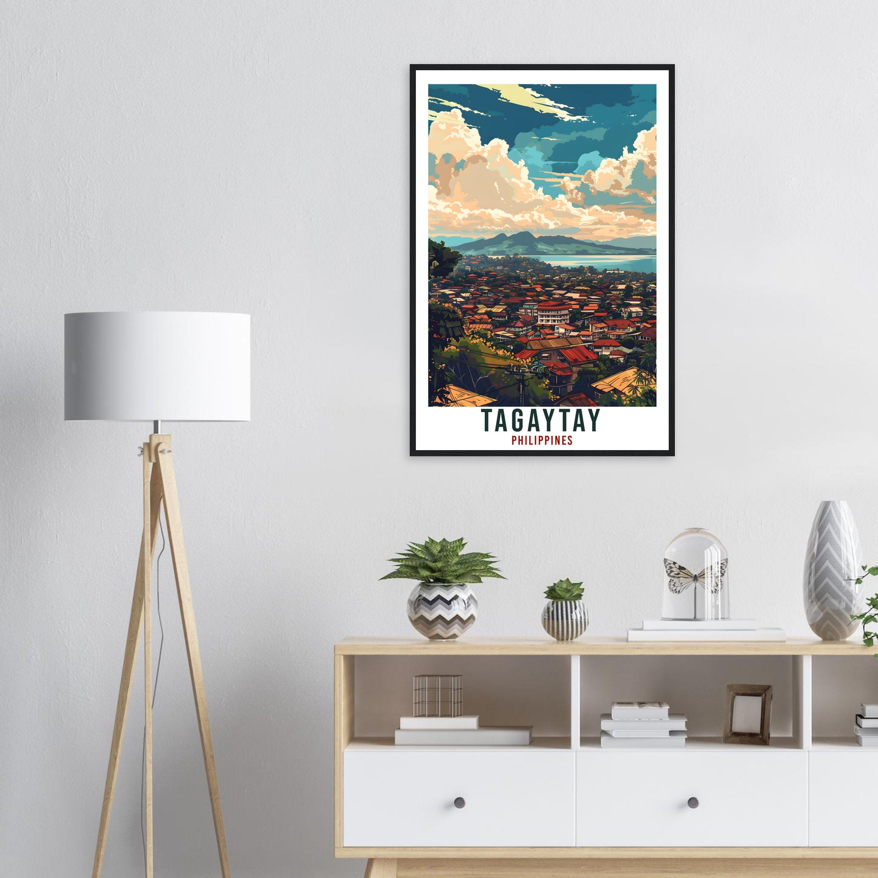 Tagaytay Philippines Travel Print City Wall Art Wall Hanging Home Décor Tagaytay Gift Landmark Artwork Travel Art Philippines Travel Poster