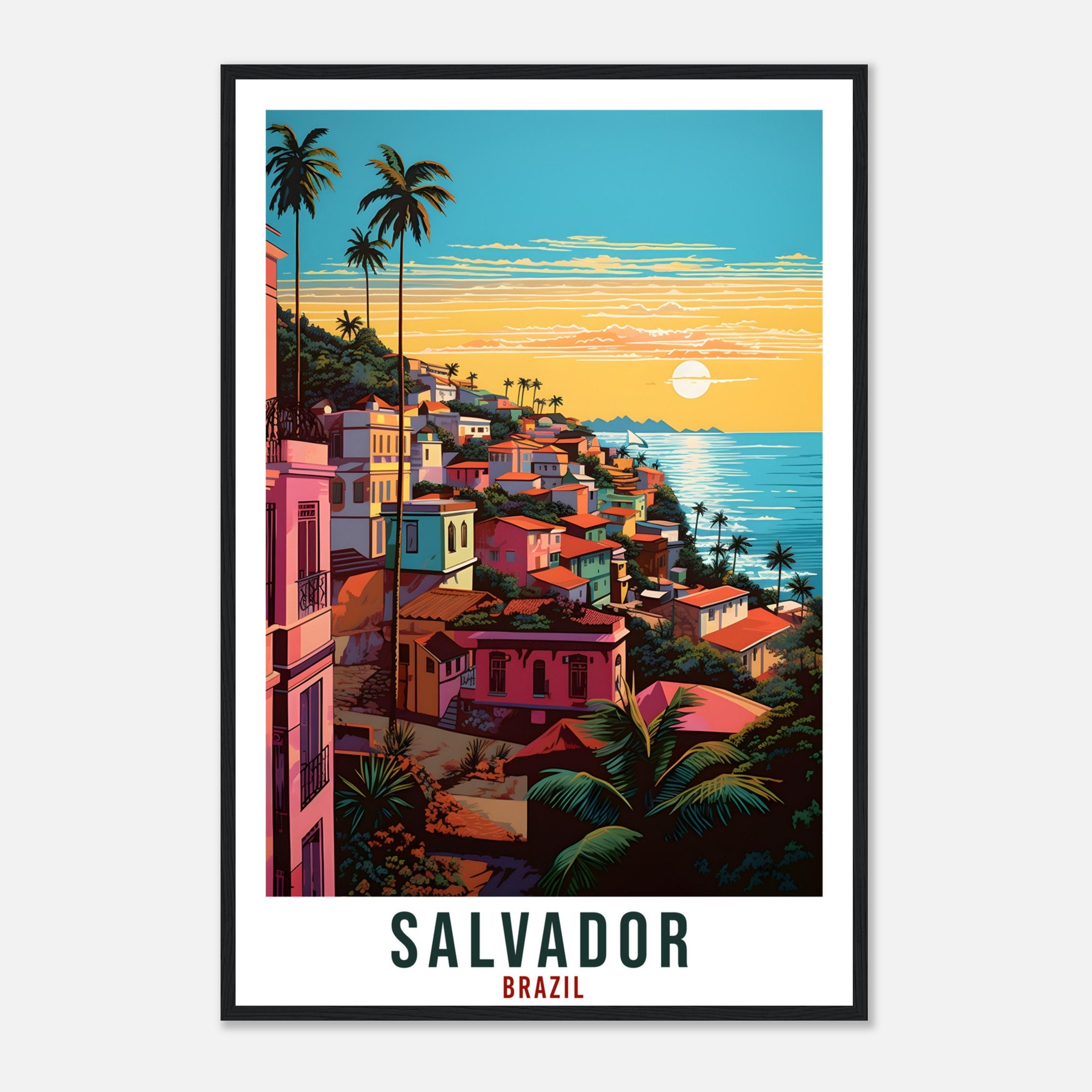 Salvador Travel Print Wall Art Salvador Brazil Wall Hanging Salvador Artwork Art Gifts Salvador Travel Poster Brazil Decor Art Lovers Gift