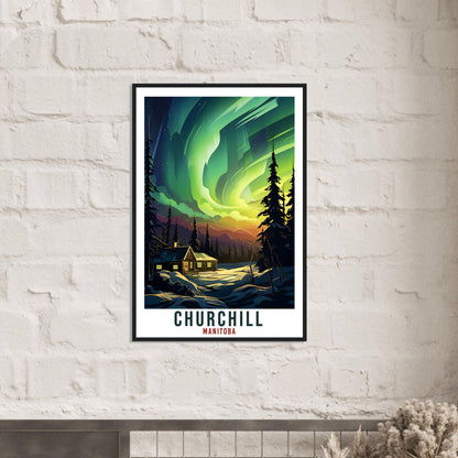 Churchill Travel Print Manitoba Northern Lights Wall Art Wall Hanging Travel Art Gift Churchill Travel Poster Canada Decor Artwork Art Lover