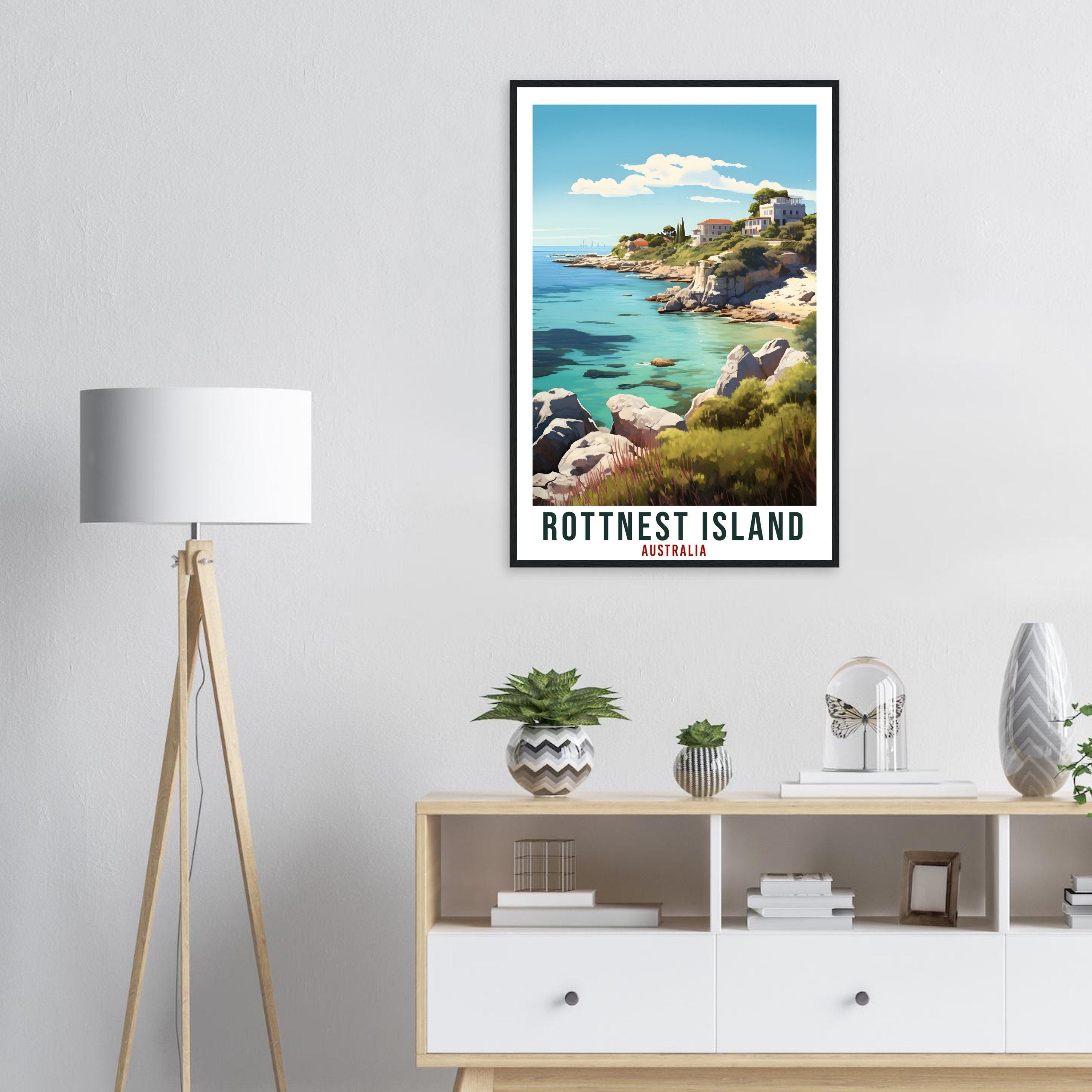 Rottnest Island Travel Poster Wall Art Rottnest Australia Home Décor Artwork Art Gift Rottnest Island Travel Print Australian Art Lover Gift