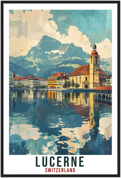 Lucerne Travel Print Swiss Wall Art Wall Hanging Home Living Décor Lucerne Gift Art Lovers Gift Switzerland Artwork Gift Swiss Travel Poster