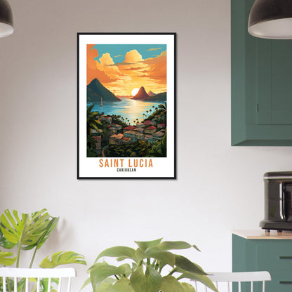 Saint Lucia Travel Print Wall Art St Lucia Sunset Wall Hanging Home Décor Caribbean Gift Art Lovers Castries Travel Poster St Lucia Poster