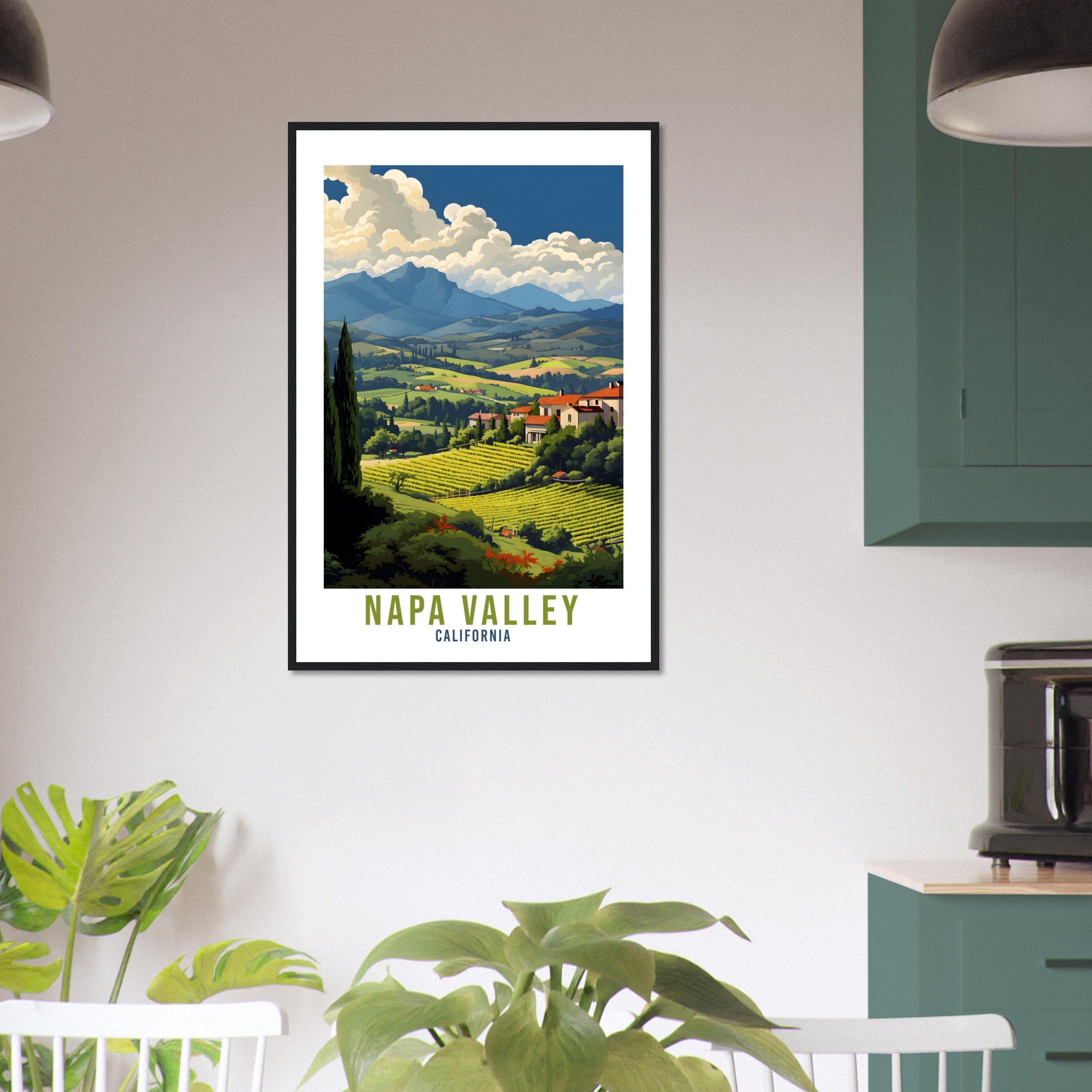 Napa Valley Travel Print Napa Valley Wall Art Wall Hanging Napa Valley Gift Travel Poster California Art Lover Gift Napa Valley Vineyards
