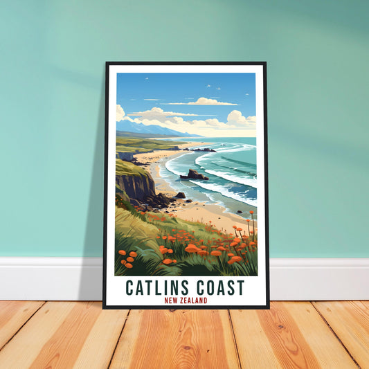 Catlins Coast Travel Print Wall Art Catlins Coast New Zealand Wall Hanging Artwork Gift Catlins Coast Travel Poster New Zealand Art Lovers
