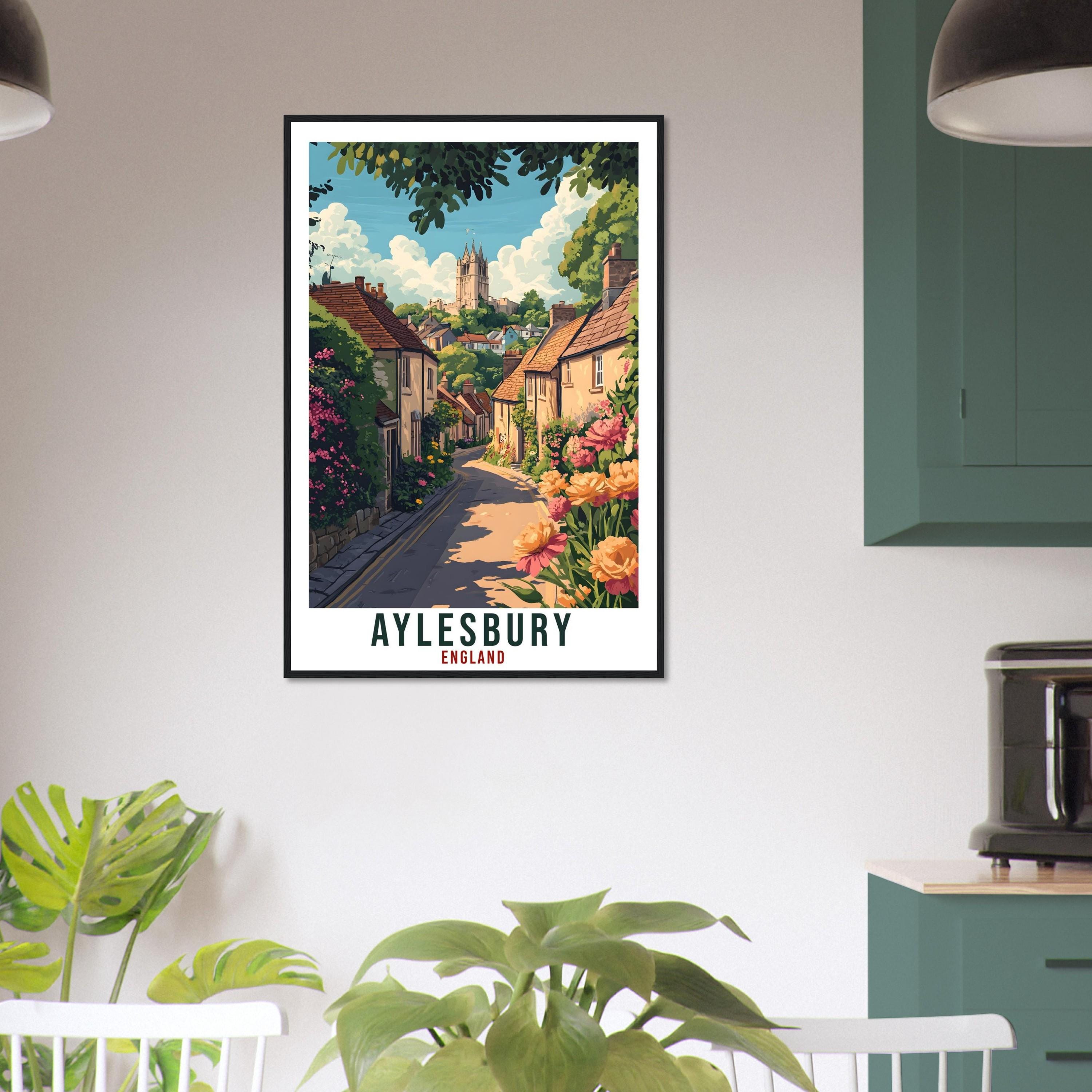 Aylesbury Travel Print England Home Decor Aylesbury Wall Art Gift Wall Hanging Art Lover Aylesbury England Republic Artwork Travel Poster UK