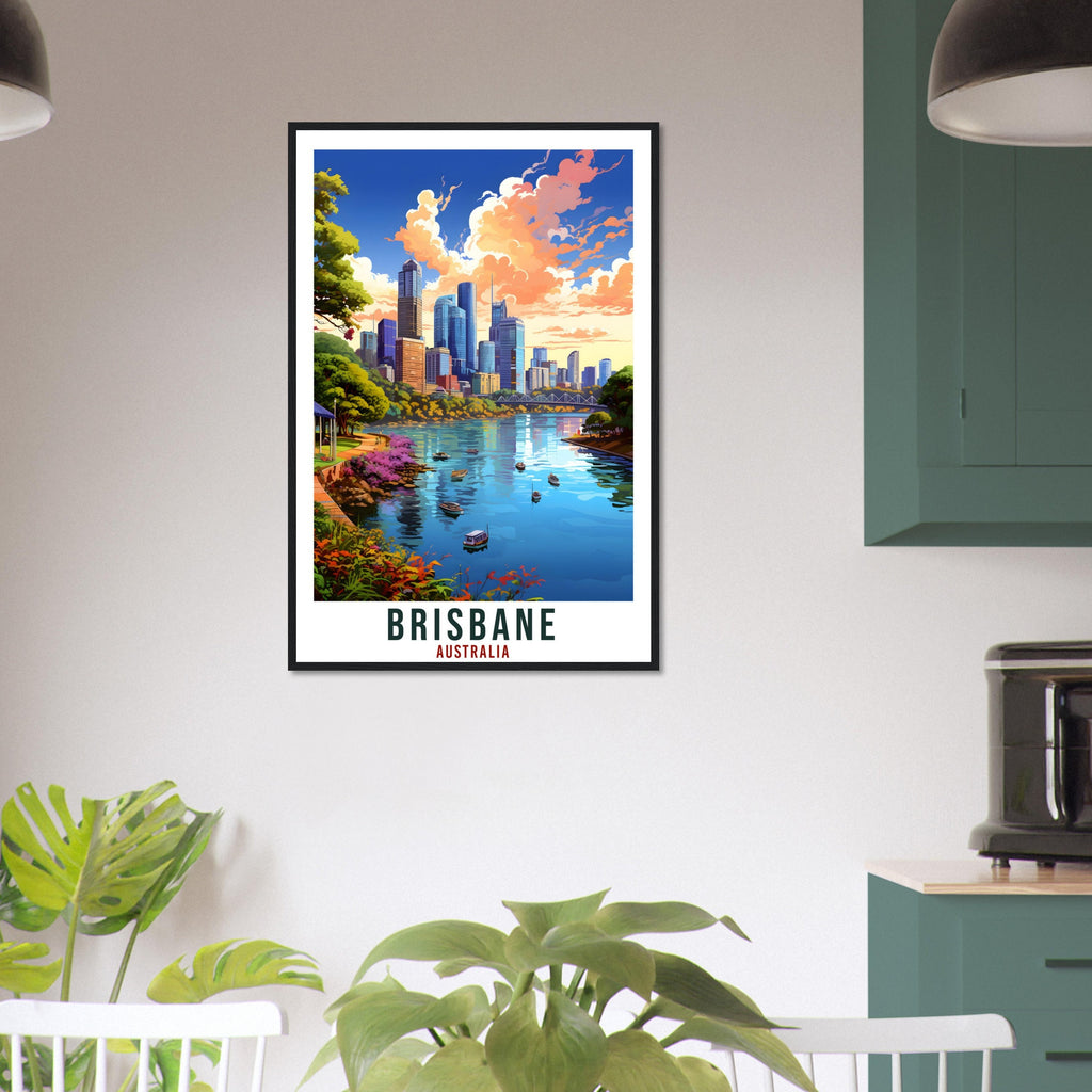 Brisbane Travel Poster Wall Art Brisbane Australia Home Décor Artwork Brisbane Art Gifts Brisbane Travel Print Australian Art Lovers Gift