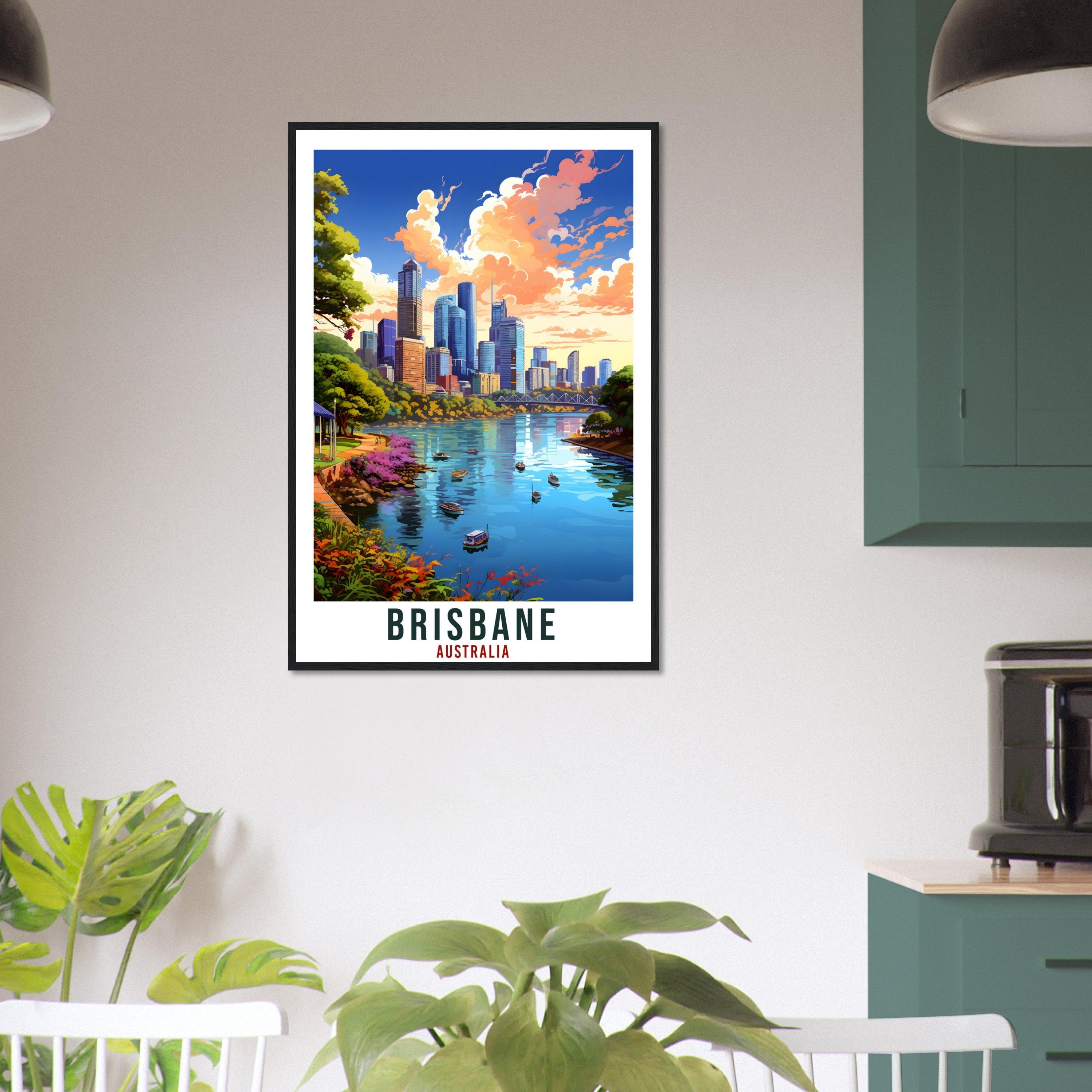 Brisbane Travel Poster Wall Art Brisbane Australia Home Décor Artwork Brisbane Art Gifts Brisbane Travel Print Australian Art Lovers Gift
