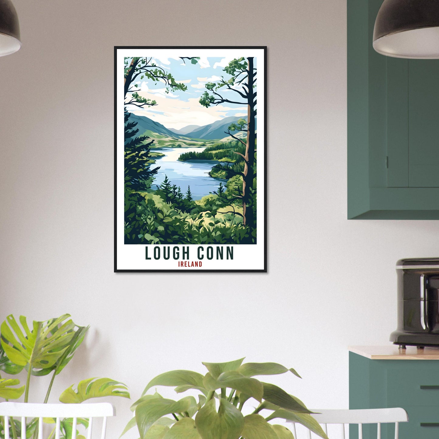Lough Conn Travel Print Ireland Home Decor Lough Conn Wall Art Wall Hanging Art Lover Irish Artwork Travel Poster Mayo Ireland Travel Art