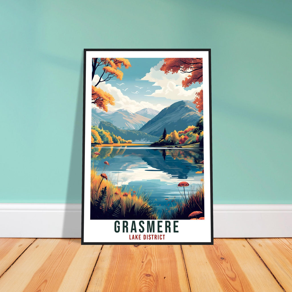 Grasmere Travel Print Lake District Decor Grasmere Wall Art Wall Hanging Art Lover Lake District Artwork Travel Poster Cumbria Travel Art