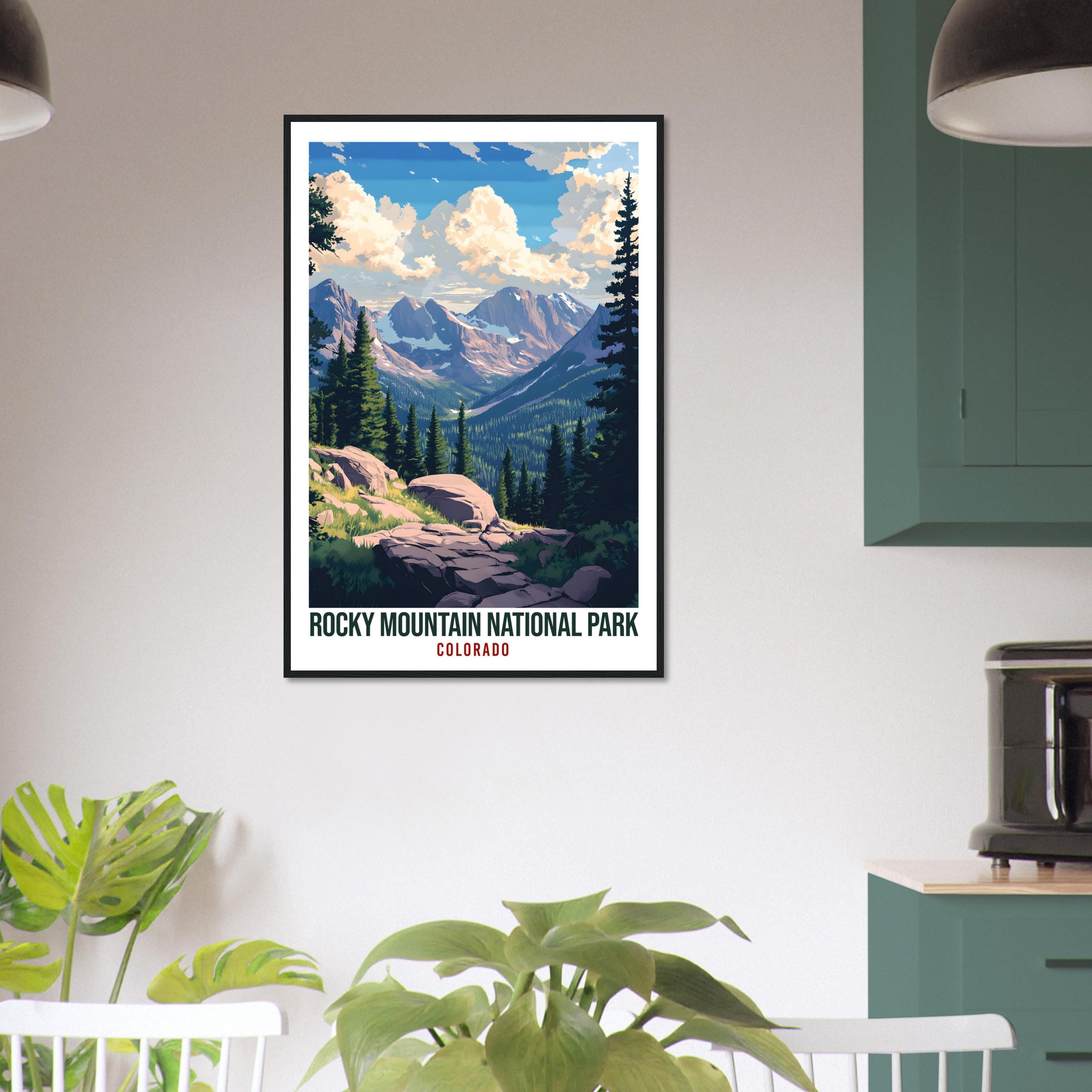 Rocky Mountain National Park Colorado USA Travel Print Wall Art Wall Hanging Décor Rockies Gift Travel Art USA Hiking Artwork Travel Poster