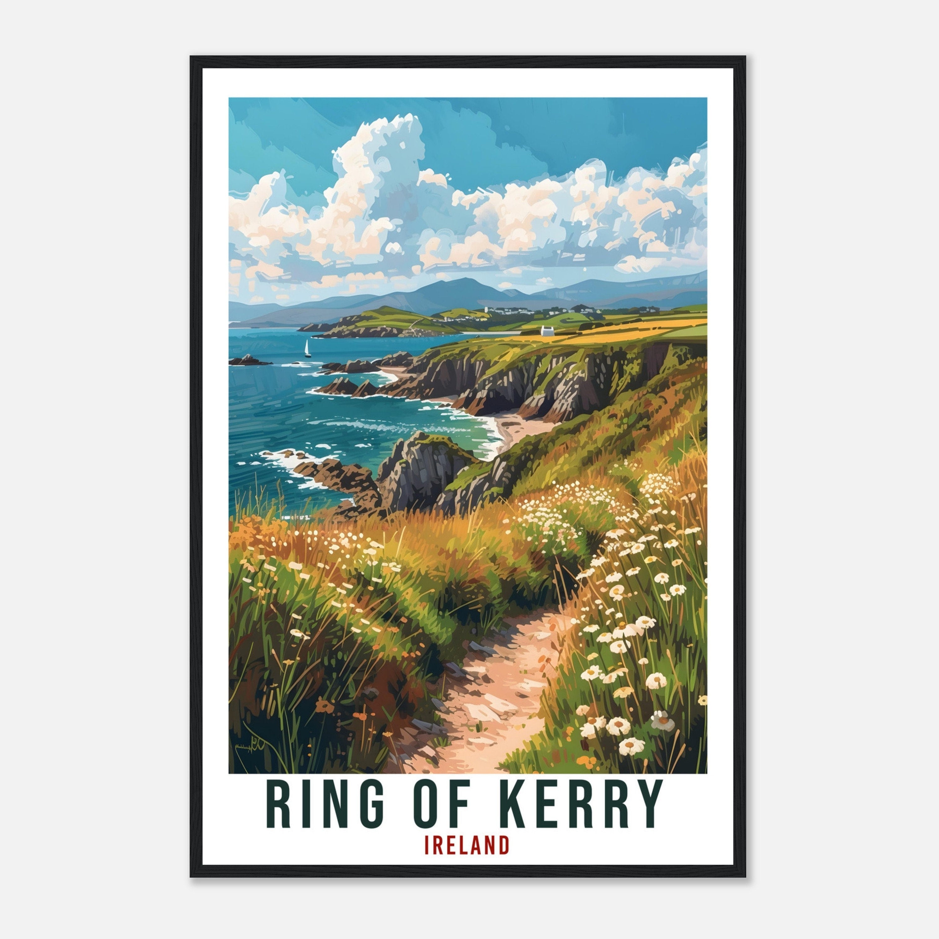 Ring Of Kerry Travel Print Ireland Home Decoration Kerry Wall Art Wall Hanging Art Lover Irish Artwork Ireland Ring Of Kerry Travel Poster