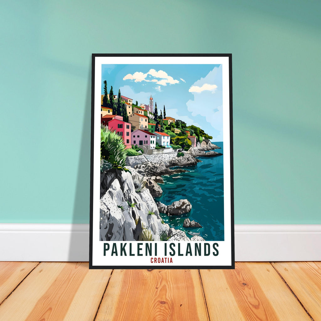 Pakleni Islands Travel Print Croatia Wall Art Wall Hanging Home Décor Pakleni Croatian Landmark Artwork Gift Croatia Holiday Travel Poster