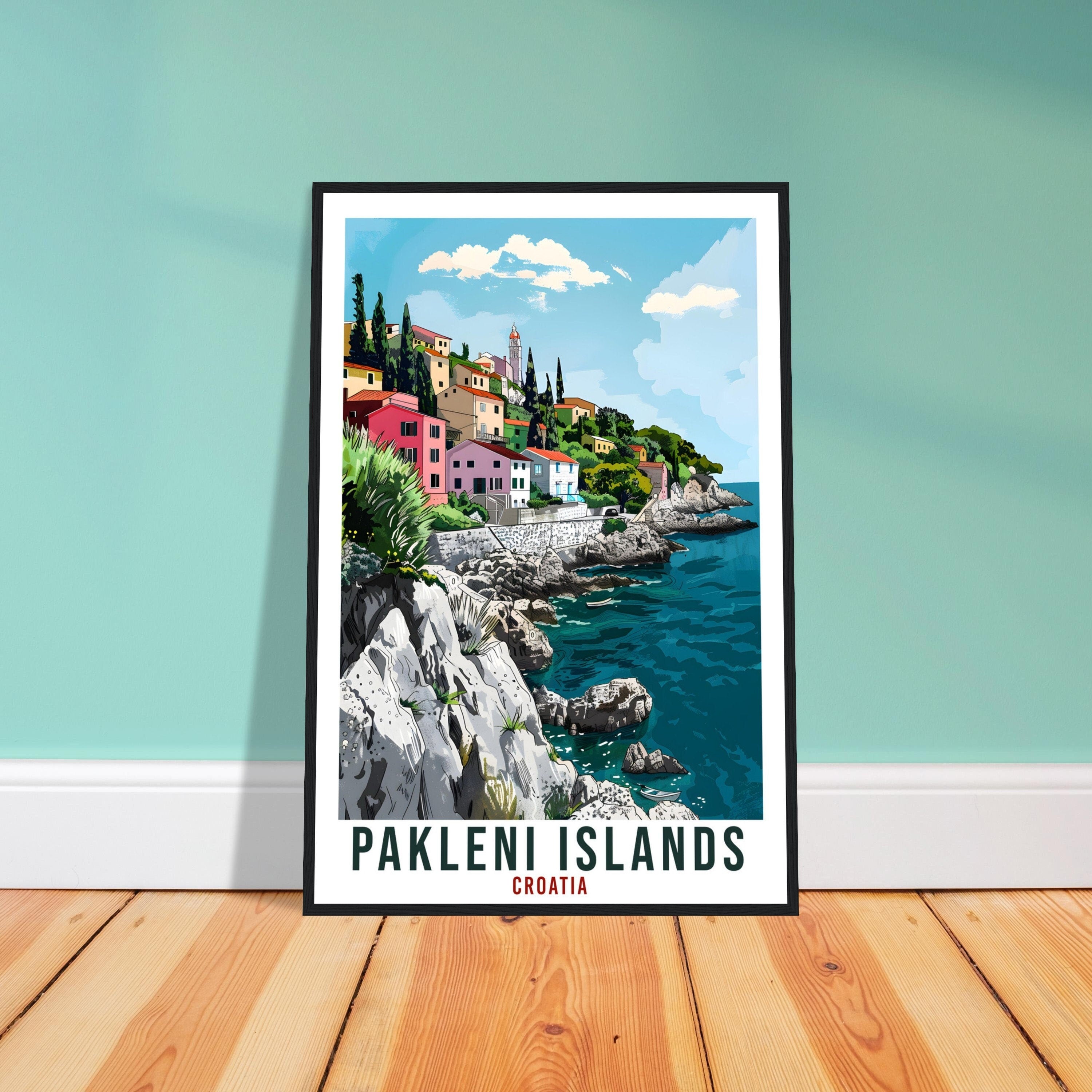 Pakleni Islands Travel Print Croatia Wall Art Wall Hanging Home Décor Pakleni Croatian Landmark Artwork Gift Croatia Holiday Travel Poster