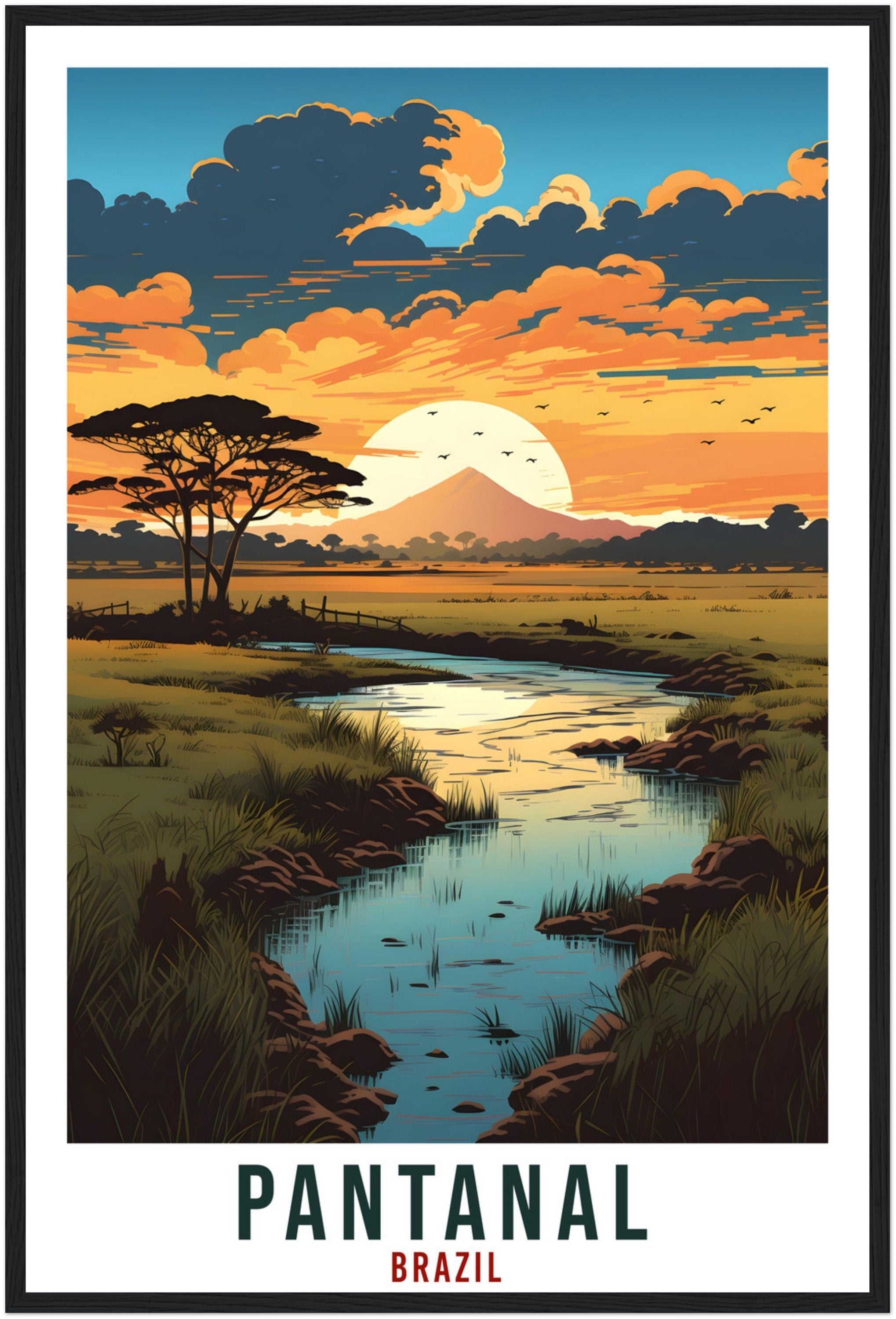 Pantanal Travel Print Wall Art Pantanal Brazil Wall Hanging Artwork Pantanal Art Gifts Pantanal Travel Poster Brazil Decor Art Lovers Gift
