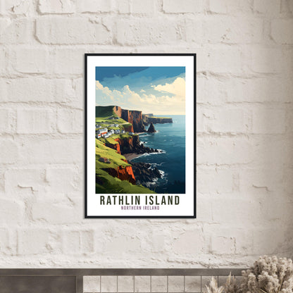 Rathlin Island Travel Print Northern Ireland Seaside Coastal Landscape Wall Hanging Rathlin Island Artwork Gift Rathlin Island Travel Poster