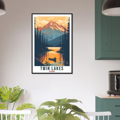 Twin Lakes Travel Print Alaska Home Decoration USA City Wall Art Gift Wall Hanging Art Lover Alaska Artwork Twin Lakes Nature Travel Poster