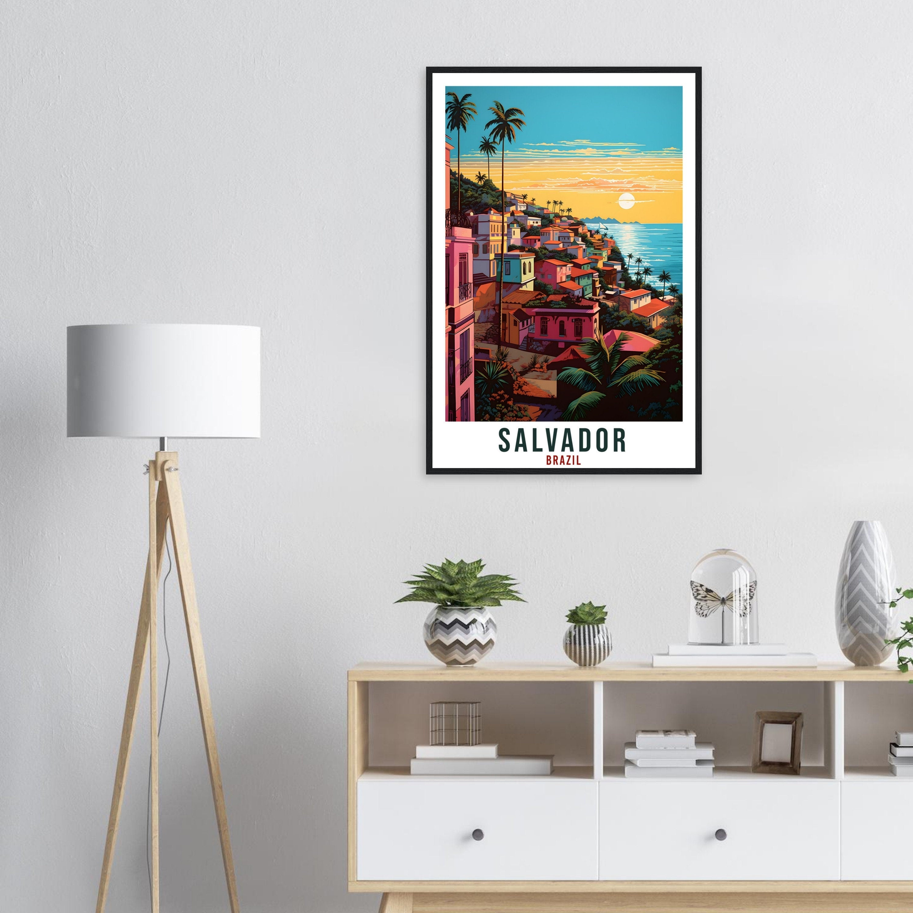 Salvador Travel Print Wall Art Salvador Brazil Wall Hanging Salvador Artwork Art Gifts Salvador Travel Poster Brazil Decor Art Lovers Gift