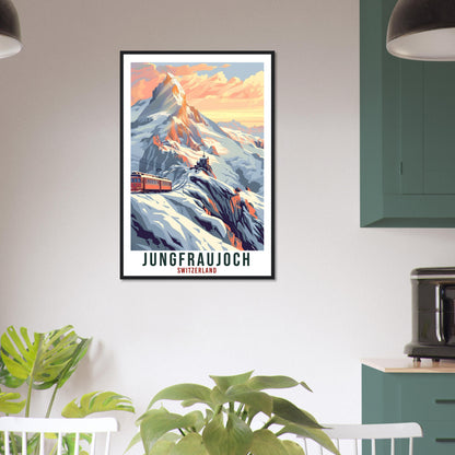Jungfraujoch Travel Print Swiss Wall Art Wall Hanging Home Décor Jungfraujoch Gift Art Lovers Switzerland Artwork Gift Swiss Travel Poster