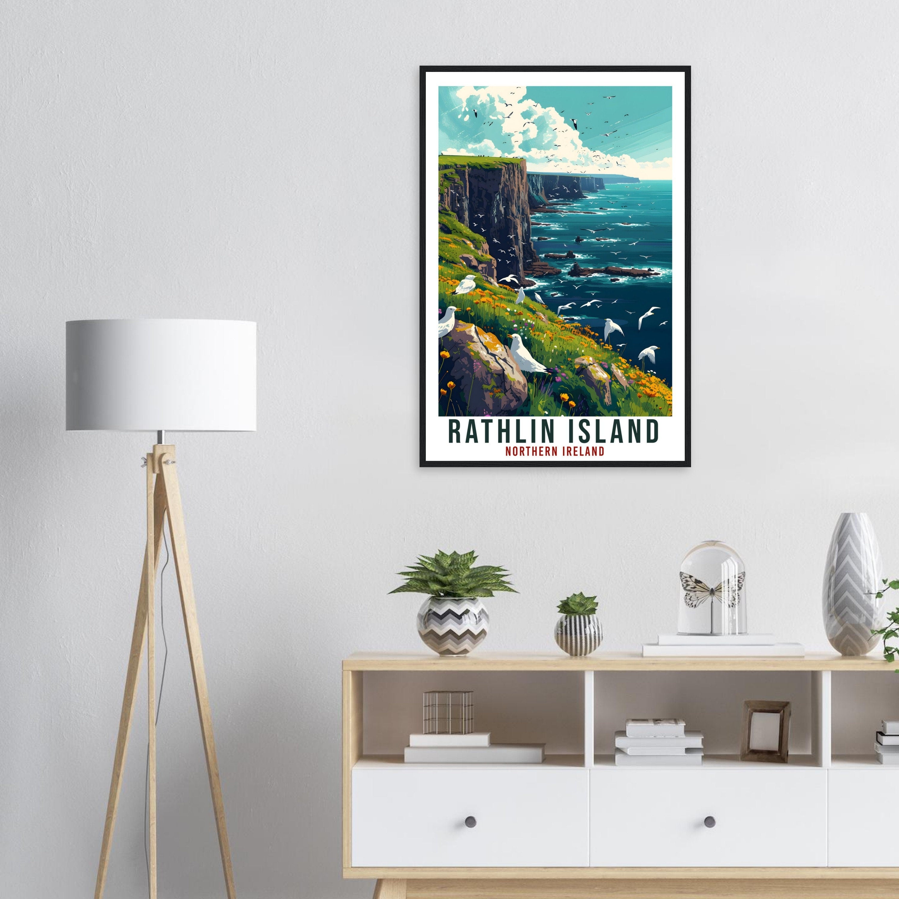 Rathlin Island Travel Print Northern Ireland Home Decoration Wall Art Wall Hanging Art Lover Ireland Artwork Rathlin Island Travel Poster