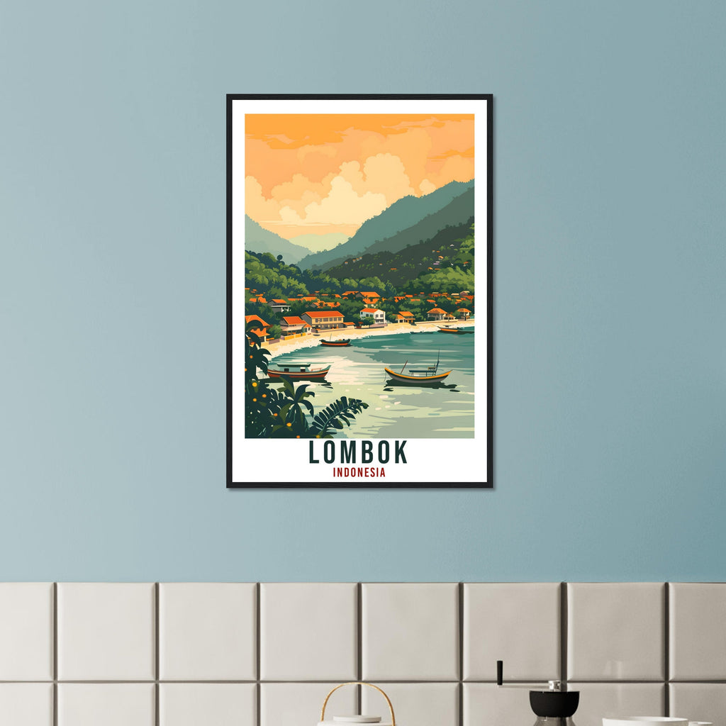 Lombok Travel Print Bali Wall Art Indonesia Wall Hanging Home Décor Lombok Gift Landmark Artwork Travel Art Indonesia Lombok Travel Poster