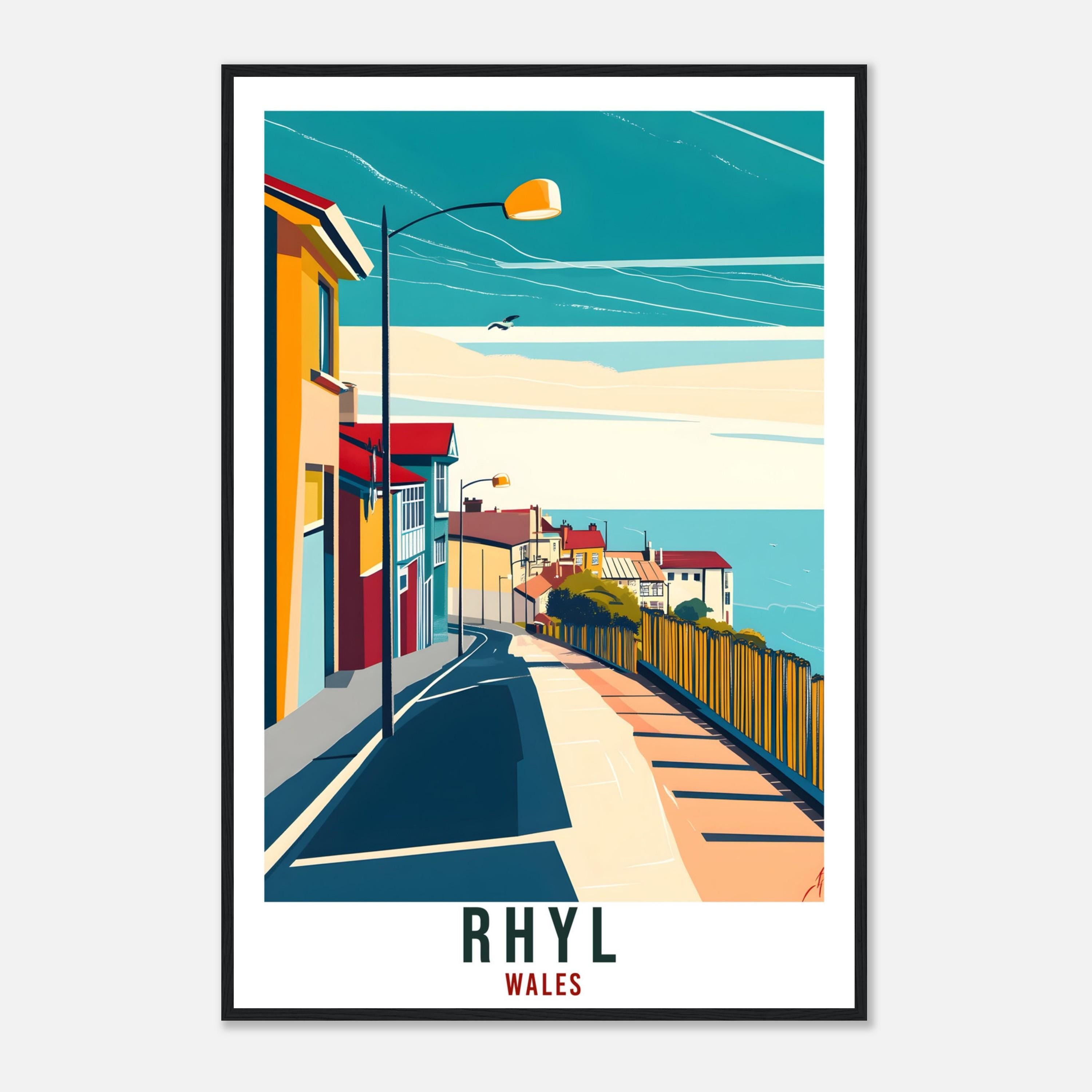 Rhyl Travel Print Wales Home Decor Rhyl Wall Art Wall Hanging Art Lover Wales Artwork Travel Poster Wales Rhyl Travel Artwork Rhyl Gift