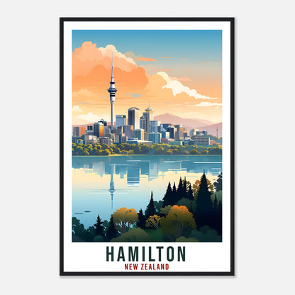Hamilton Travel Print Wall Art Hamilton New Zealand City Landscape Artwork Hamilton Art Gifts Hamilton Travel Poster New Zealand Art Lovers