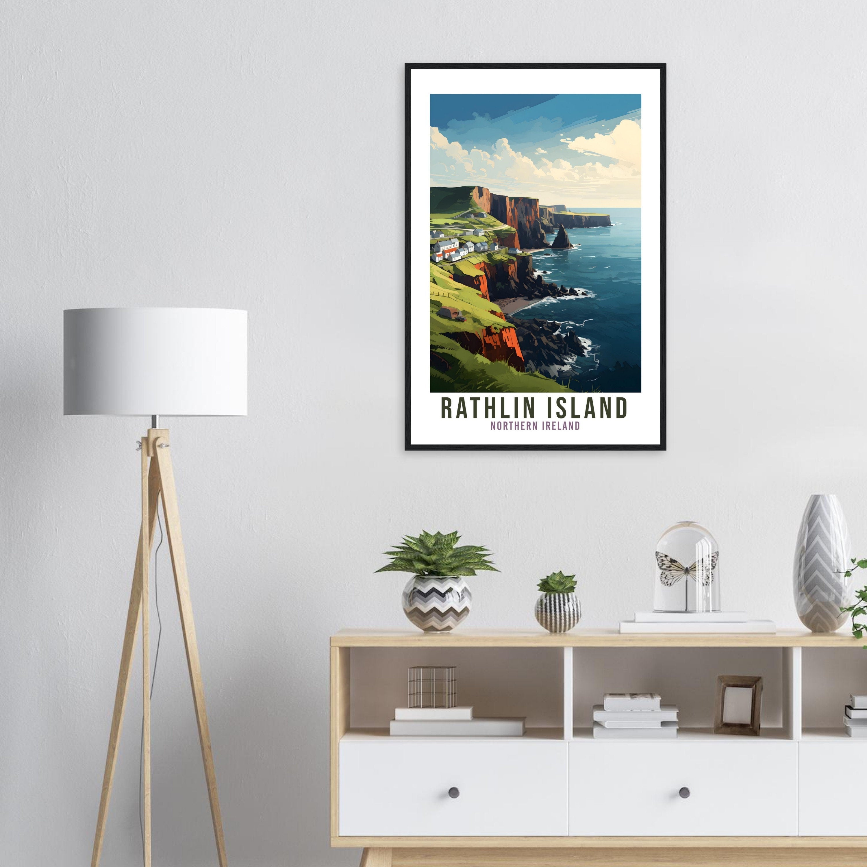 Rathlin Island Travel Print Northern Ireland Seaside Coastal Landscape Wall Hanging Rathlin Island Artwork Gift Rathlin Island Travel Poster