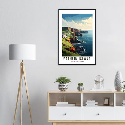 Rathlin Island Travel Print Northern Ireland Seaside Coastal Landscape Wall Hanging Rathlin Island Artwork Gift Rathlin Island Travel Poster