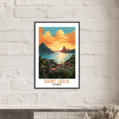 Saint Lucia Travel Print Wall Art St Lucia Sunset Wall Hanging Home Décor Caribbean Gift Art Lovers Castries Travel Poster St Lucia Poster